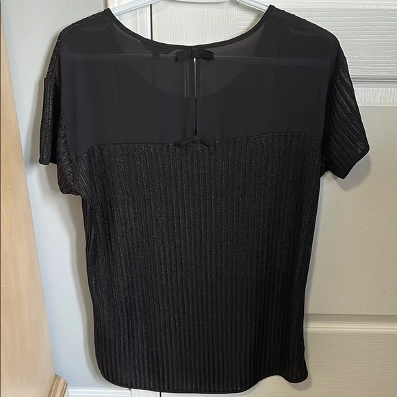 Black Ribbed Short Sleeve T-Shirt - Picture 3 of 5